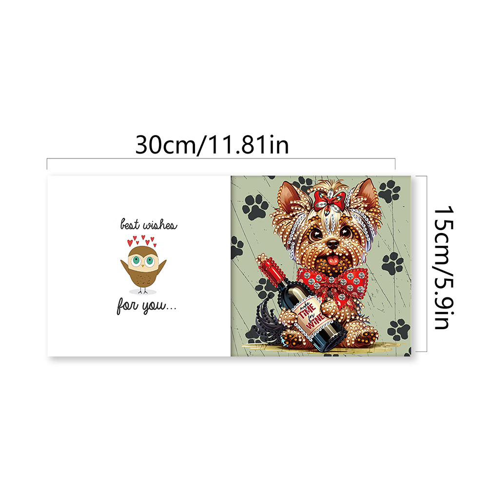 6Pcs DIY Diamond Painting Greeting Card - Puppy