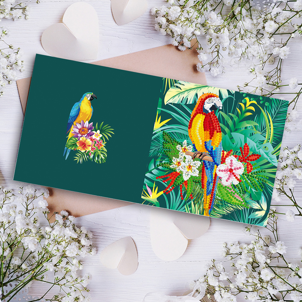 Everydayedeals 12pcs DIY Diamond Painting Birthday Greeting Cards Birthday Thanks Embroidery Postcard