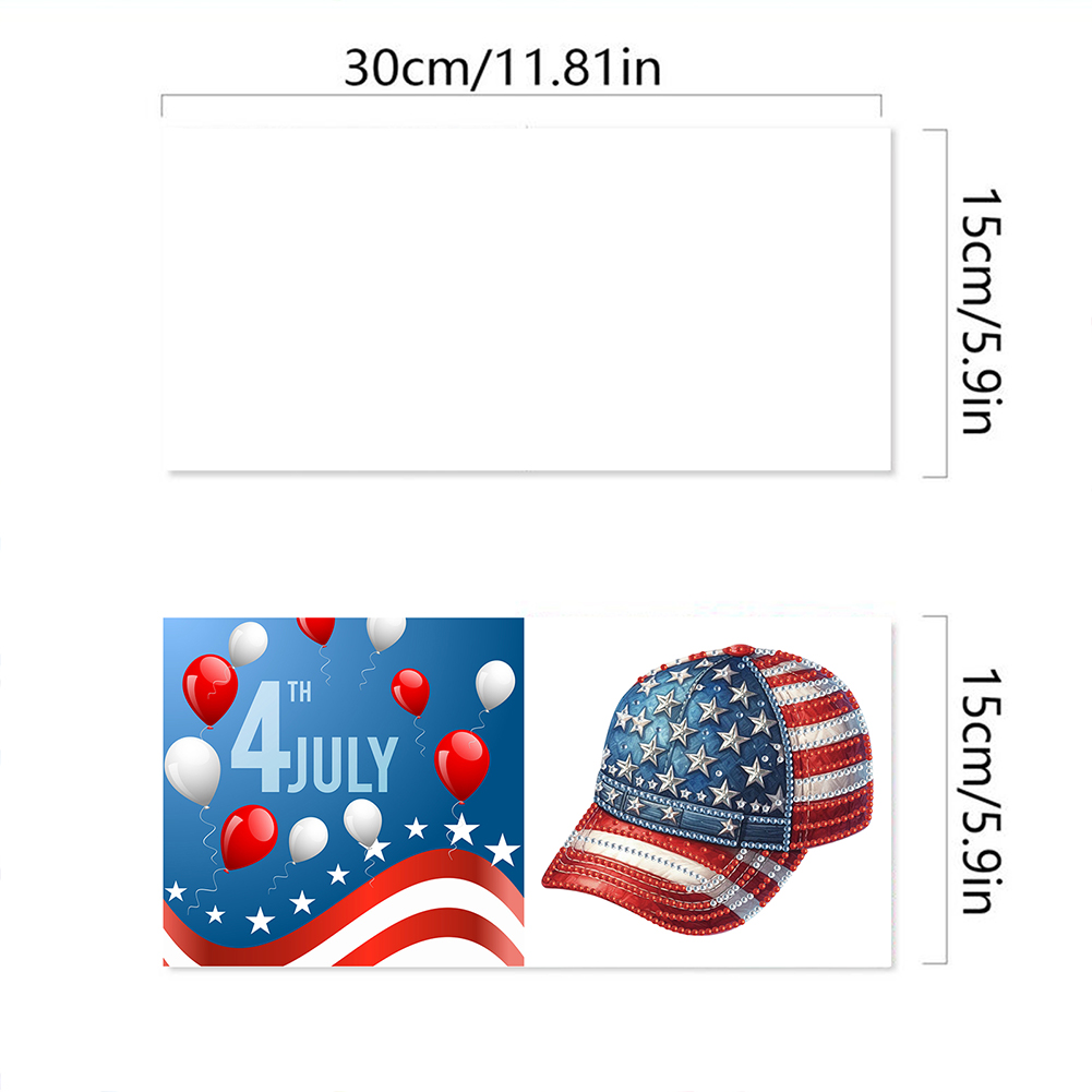 6Pcs DIY Diamond Painting Greeting Card - Independence Day
