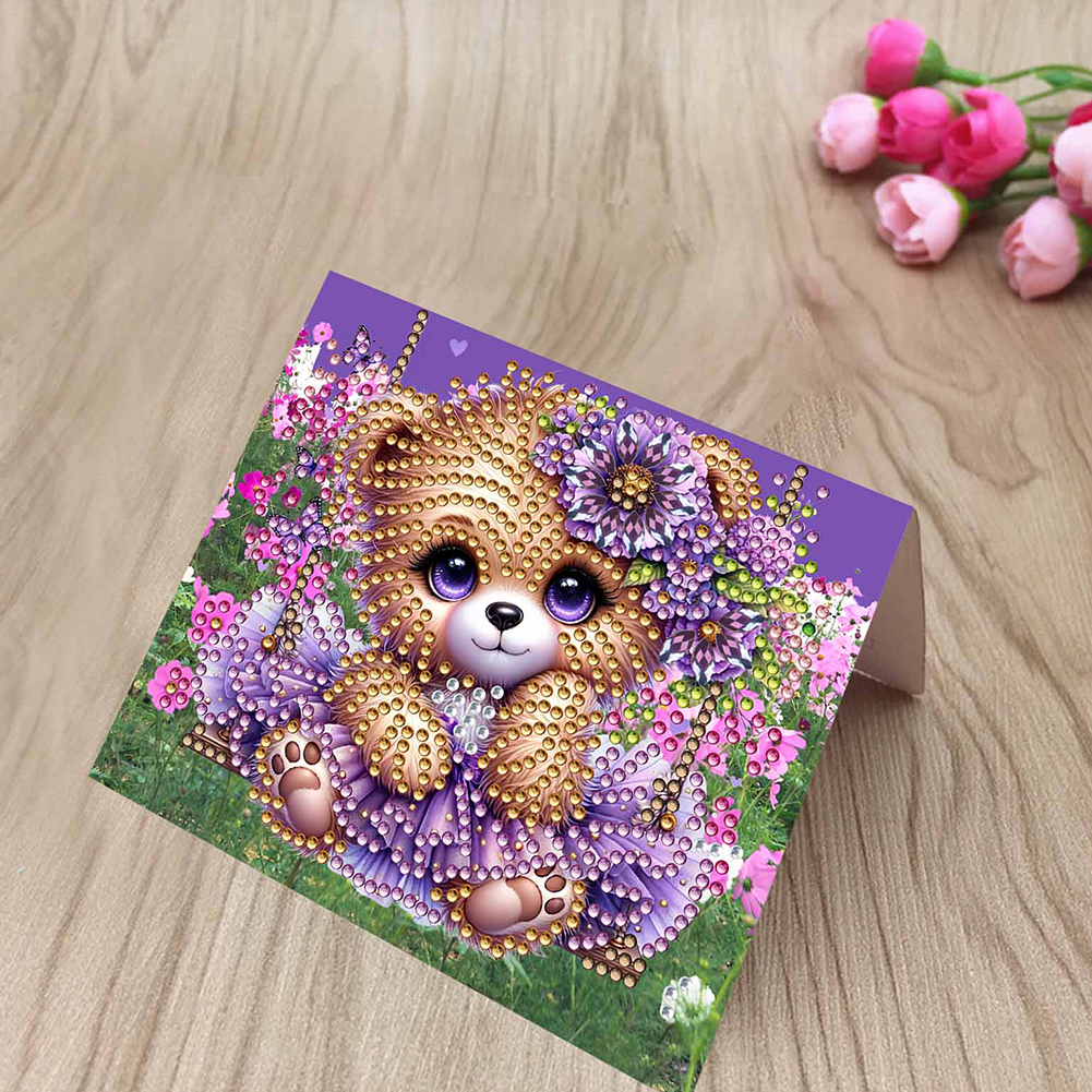 10Pcs DIY Diamond Painting Greeting Card - Animals