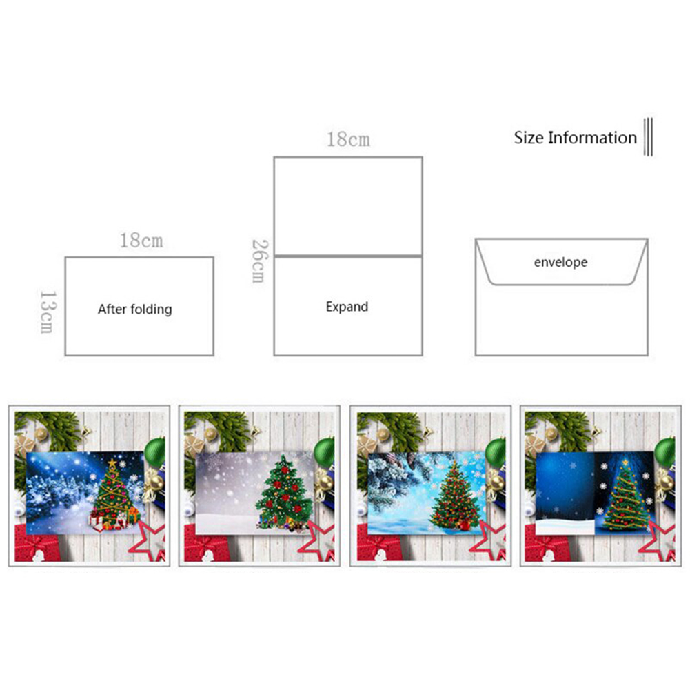 (Limited Stock)4pcs DIY Diamond Painting Greeting Card - Christmas Tree