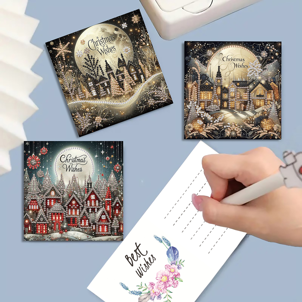 6Pcs DIY Diamond Painting Greeting Card - Christmas
