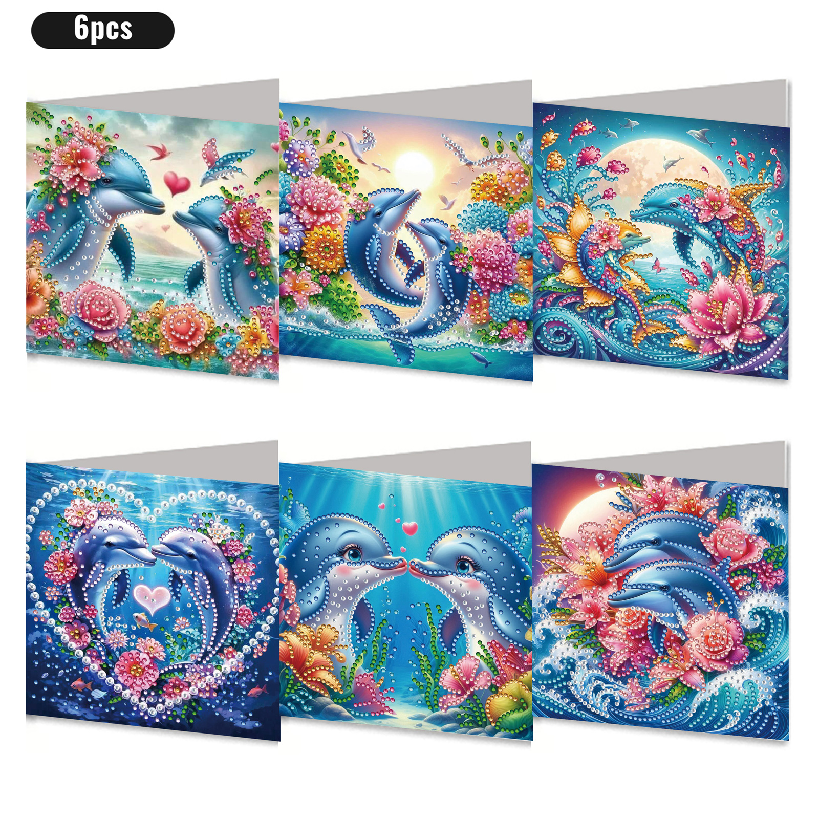 6Pcs DIY Diamond Painting Greeting Card - Whale