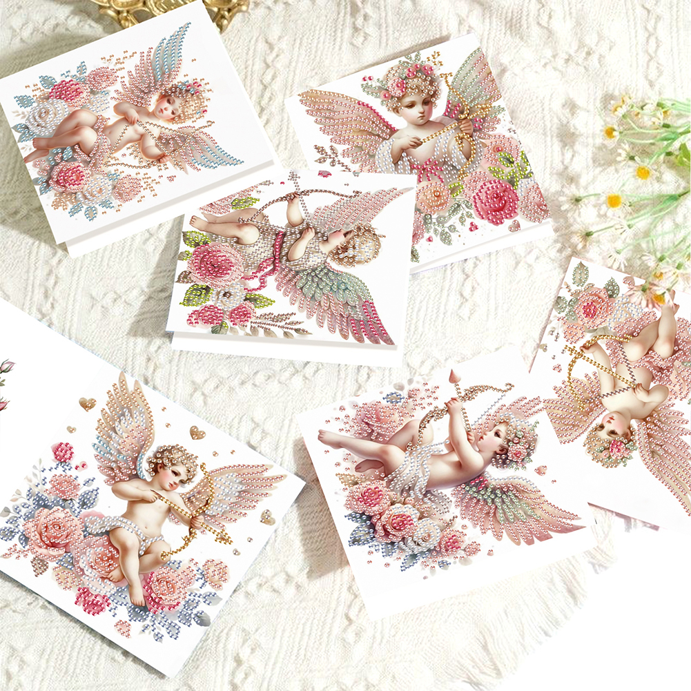 6Pcs DIY Diamond Painting Birthday Greeting Card - Cupid Angel