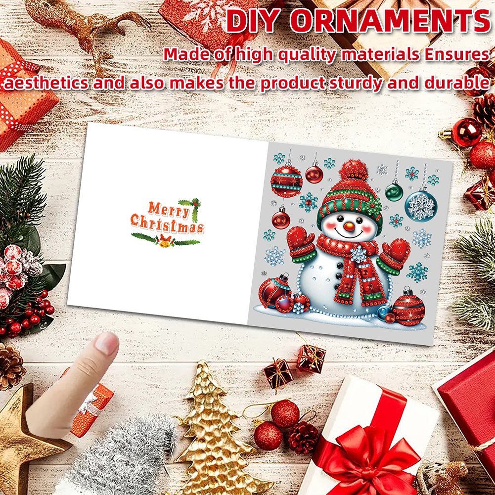 6Pcs DIY Diamond Painting Greeting Card - Snowman