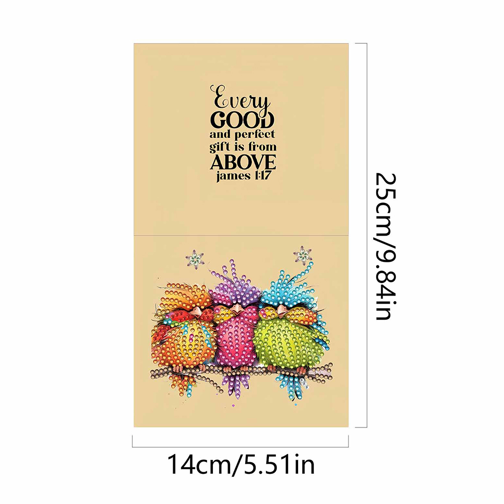 10Pcs DIY Diamond Painting Greeting Card - Birds
