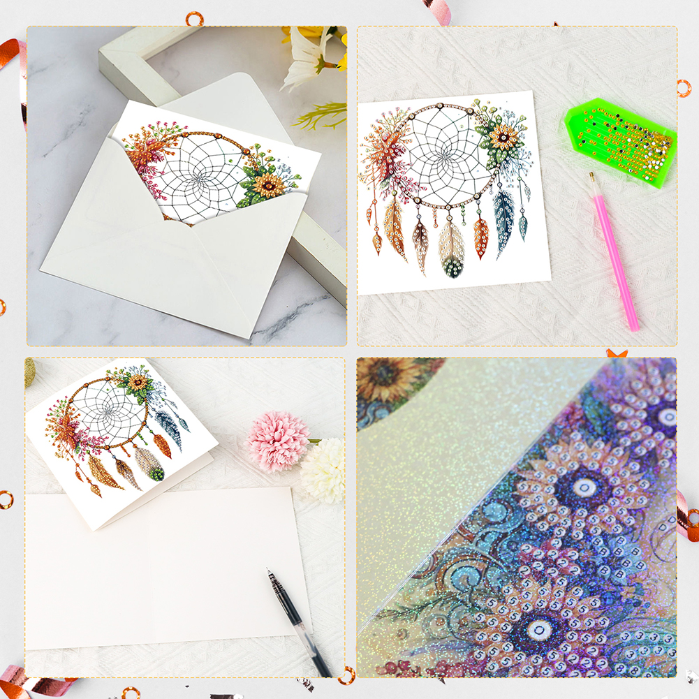 6Pcs DIY Diamond Painting Greeting Card - Dream Catcher