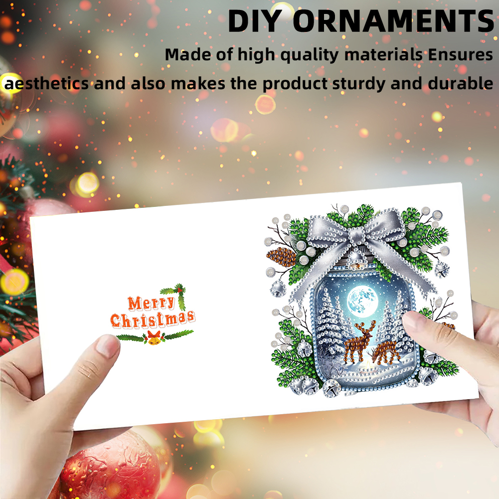 6Pcs DIY Diamond Painting Greeting Card - Merry Christmas