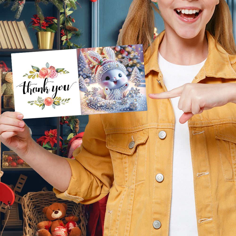 8Pcs DIY Diamond Painting Greeting Card - Christmas