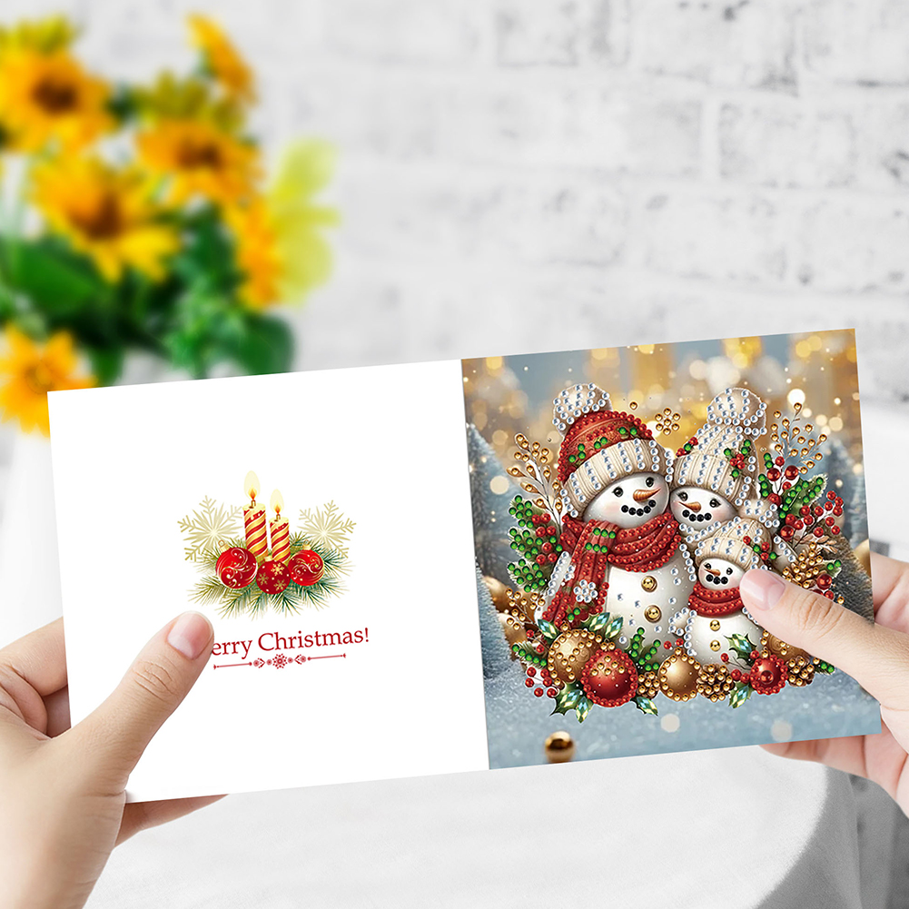 6Pcs DIY Diamond Painting Greeting Card - Snowman