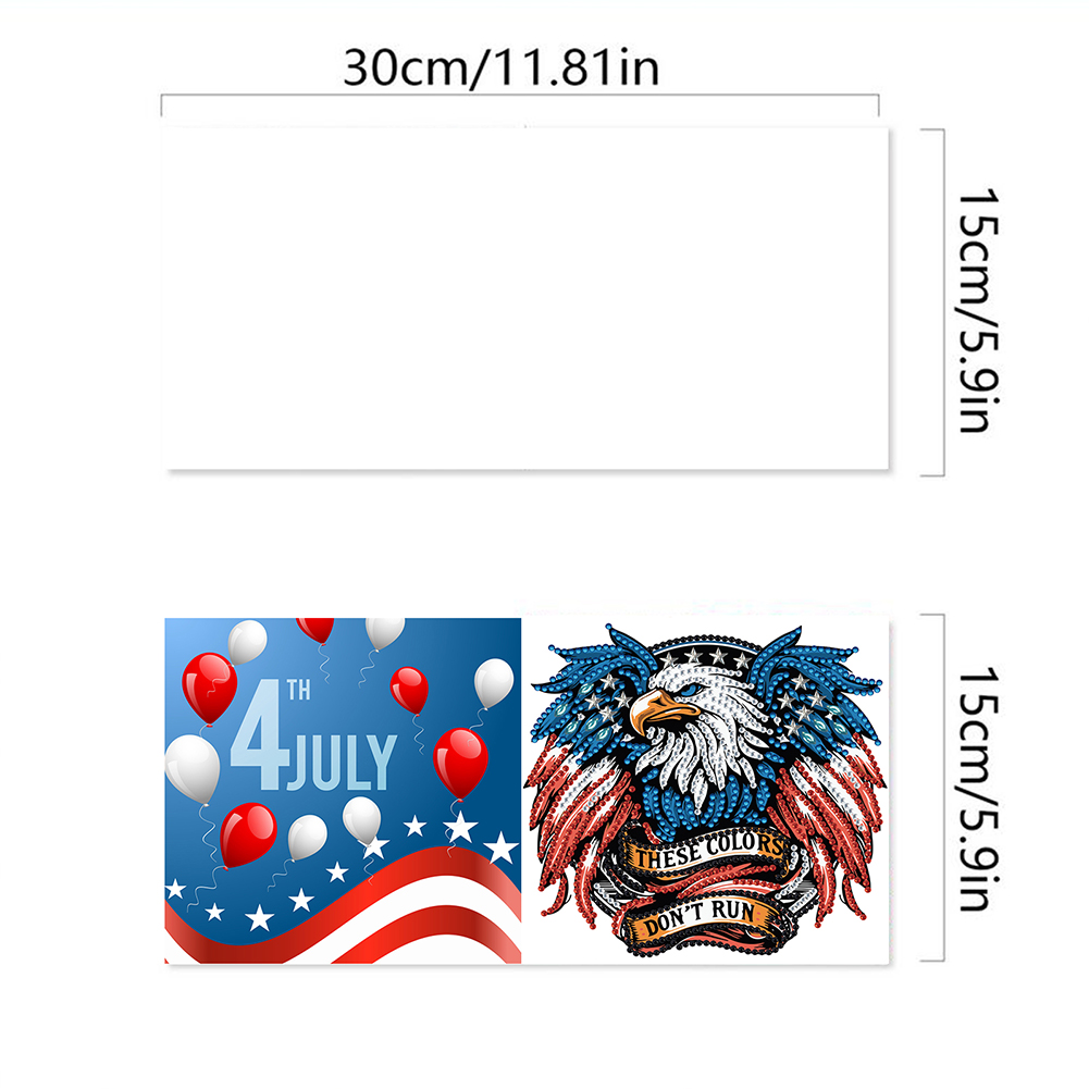 6Pcs DIY Diamond Painting Greeting Card - Independence Day
