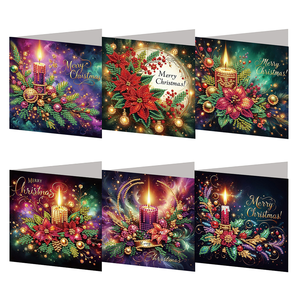 6Pcs DIY Diamond Painting Greeting Card - Christmas