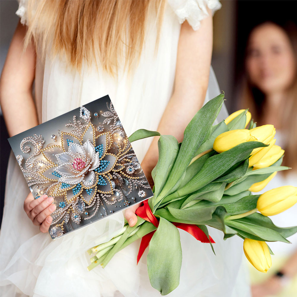 6Pcs DIY Diamond Painting Greeting Card - Mandala Flower