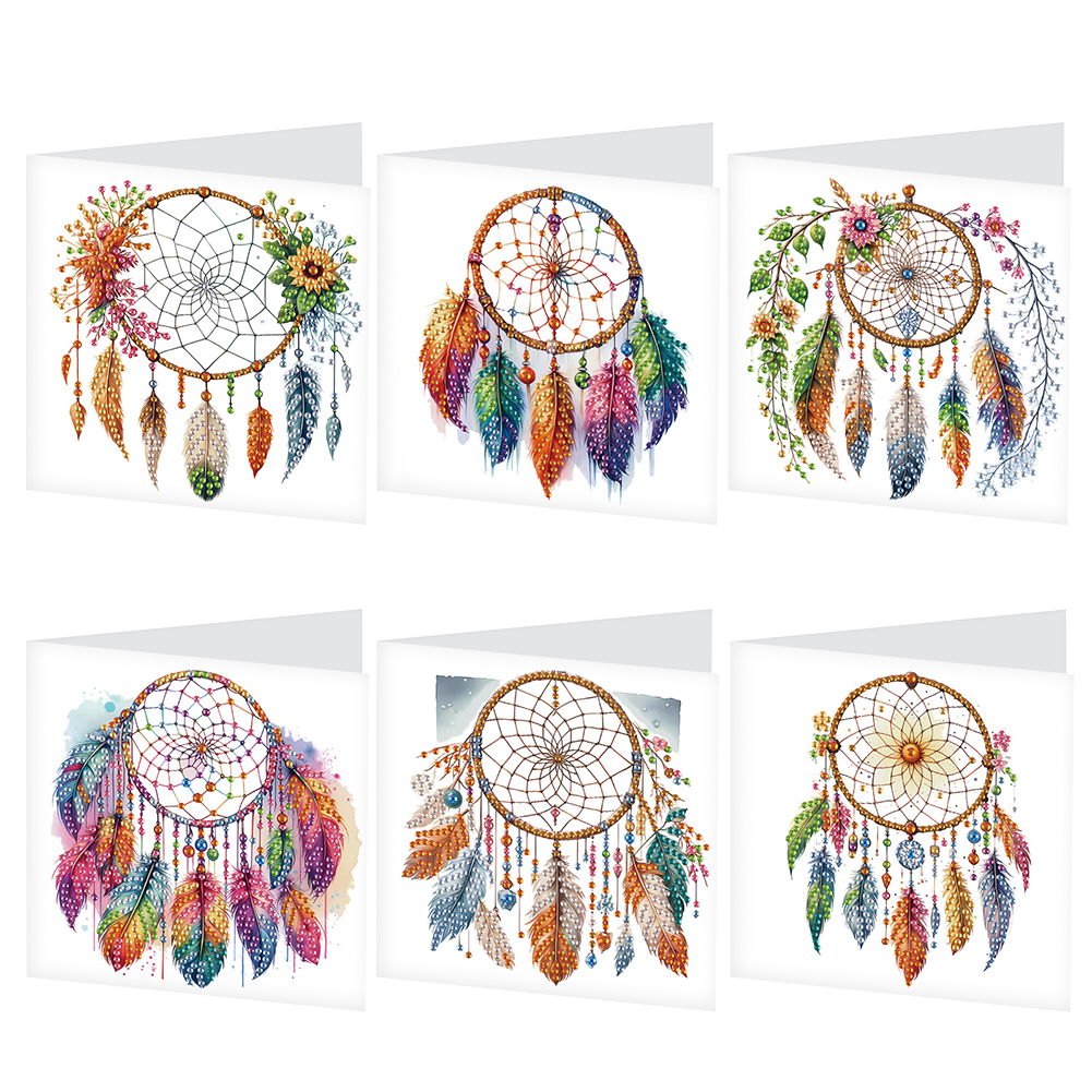 6Pcs DIY Diamond Painting Greeting Card - Dream Catcher