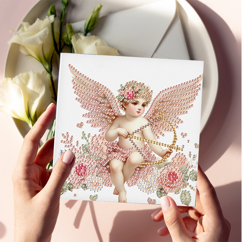6Pcs DIY Diamond Painting Birthday Greeting Card - Cupid Angel