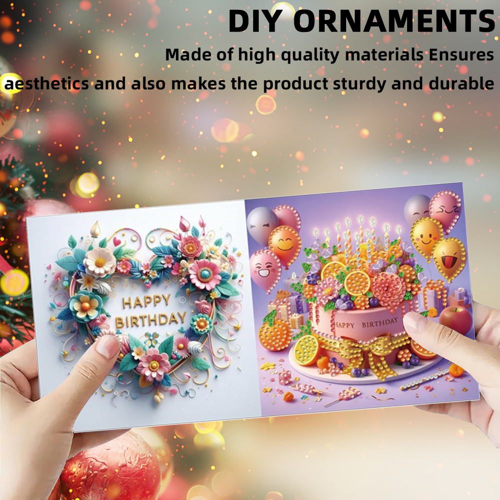 6Pcs DIY Diamond Painting Greeting Card - Birthday