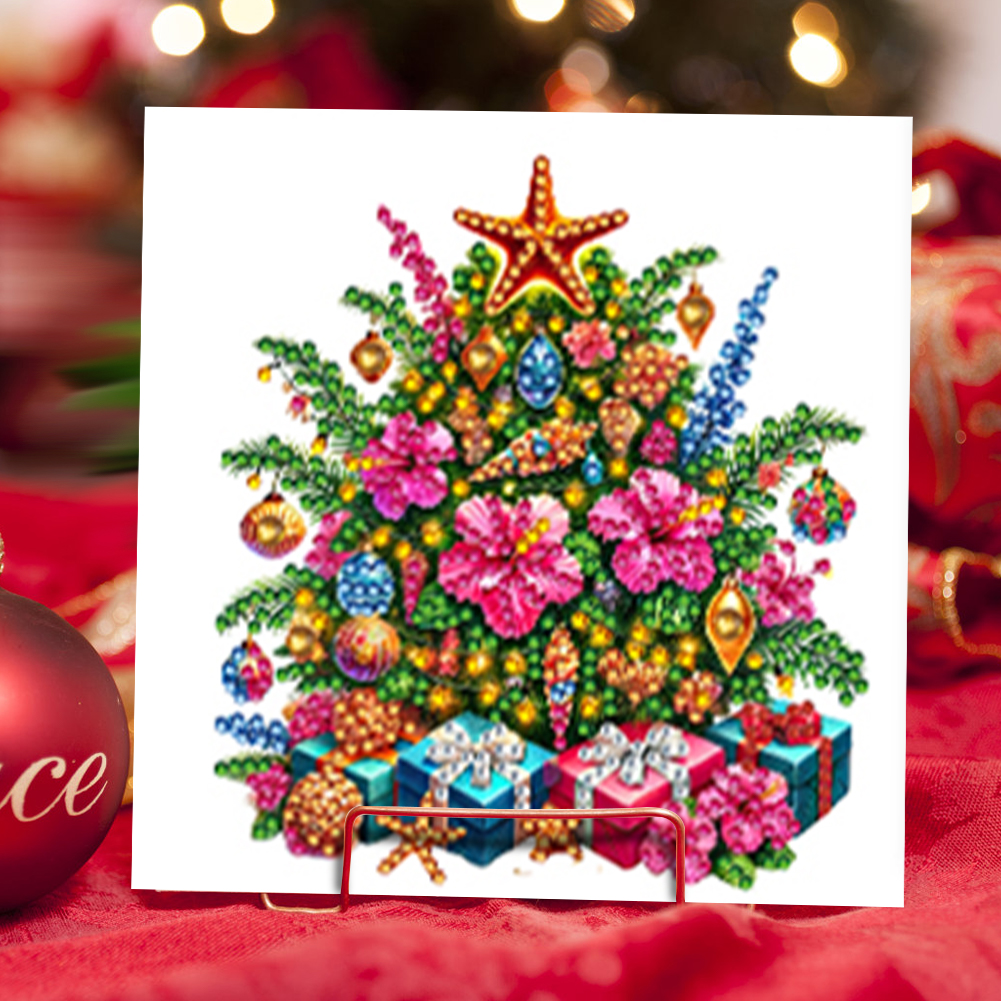 6Pcs DIY Diamond Painting Greeting Card - Christmas Tree