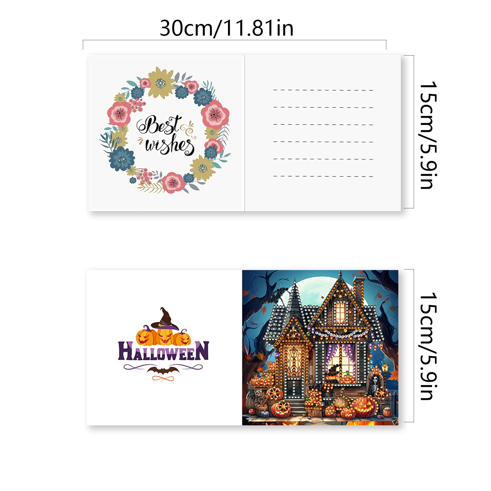 6pcs DIY Diamond Painting Greeting Card - Halloween