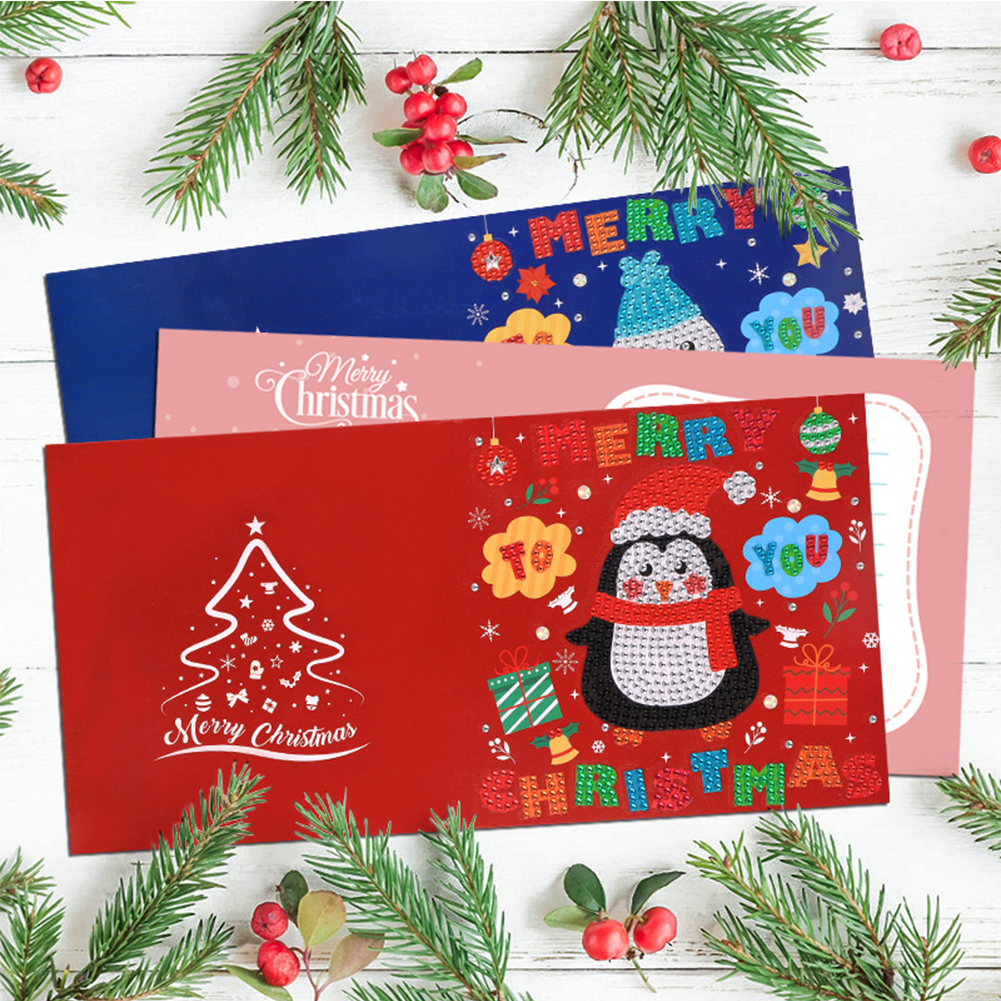 (Limited Stock)6pcs DIY Diamond Painting Greeting Card - Merry Christmas