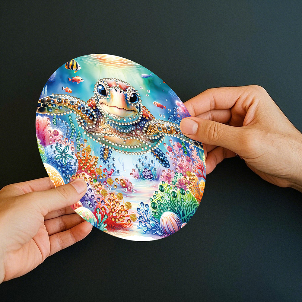 12Pcs DIY Diamond Painting Single-sided Greeting Card - Marine Animal