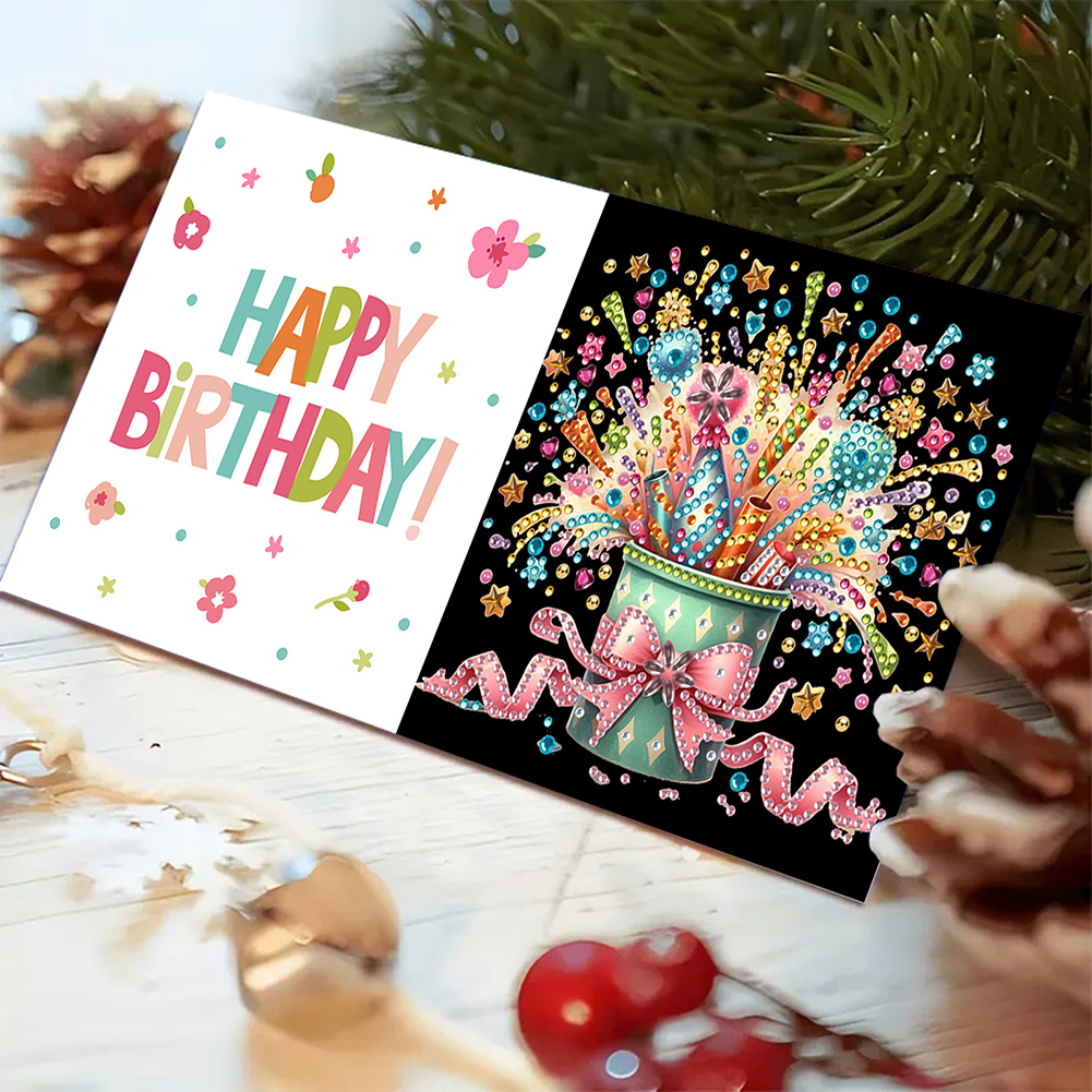 6Pcs DIY Diamond Painting Greeting Card - Birthday Party