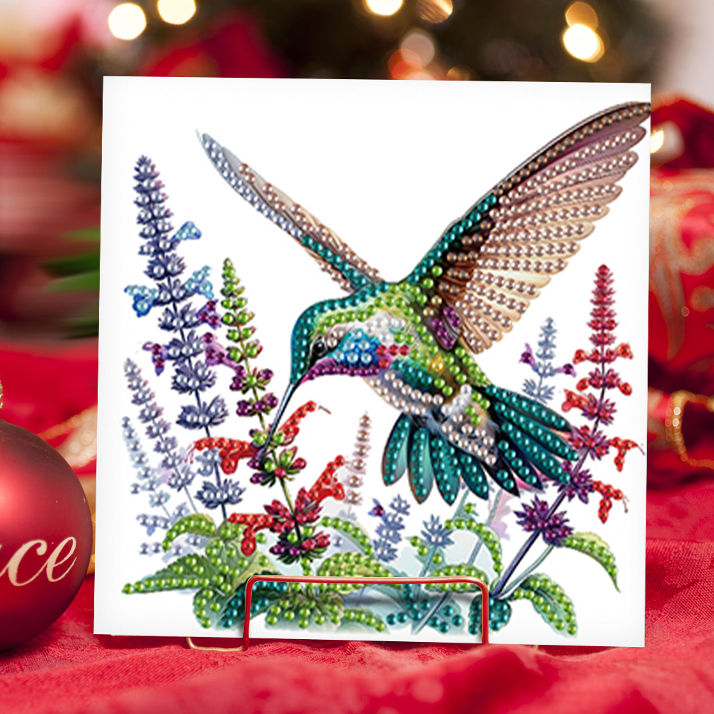 6Pcs DIY Diamond Painting Greeting Card - Hummingbird