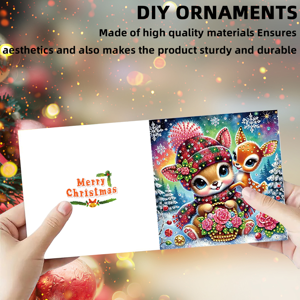 6Pcs DIY Diamond Painting Greeting Card - Xmas Animals