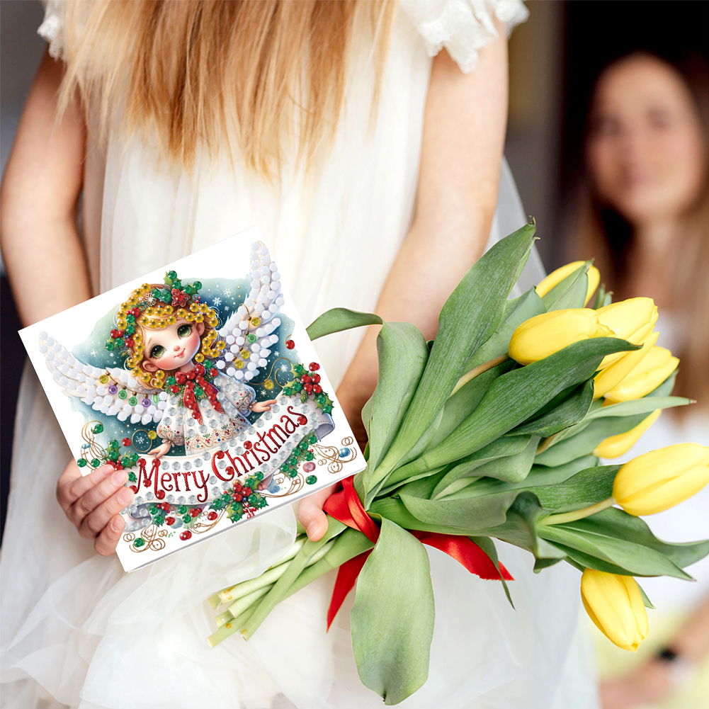 (Limited Stock)6Pcs DIY Diamond Painting Greeting Card - Merry Christmas
