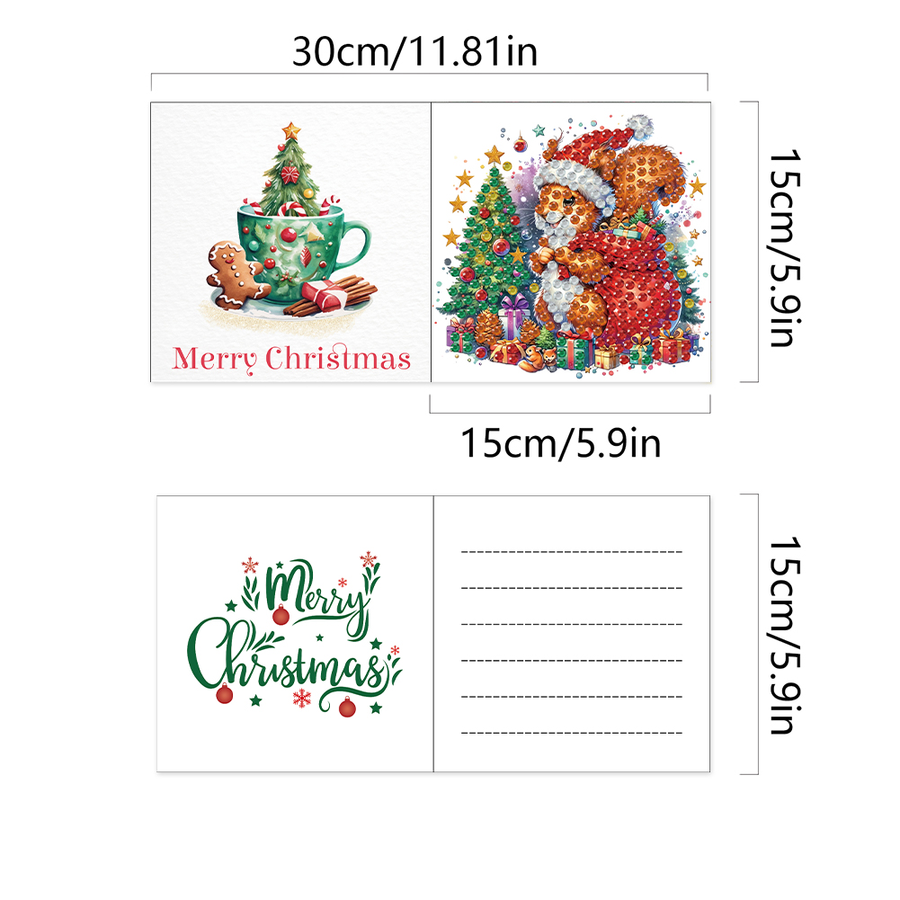 (Limited Stock)6Pcs DIY Diamond Painting Greeting Card - Xmas Animals