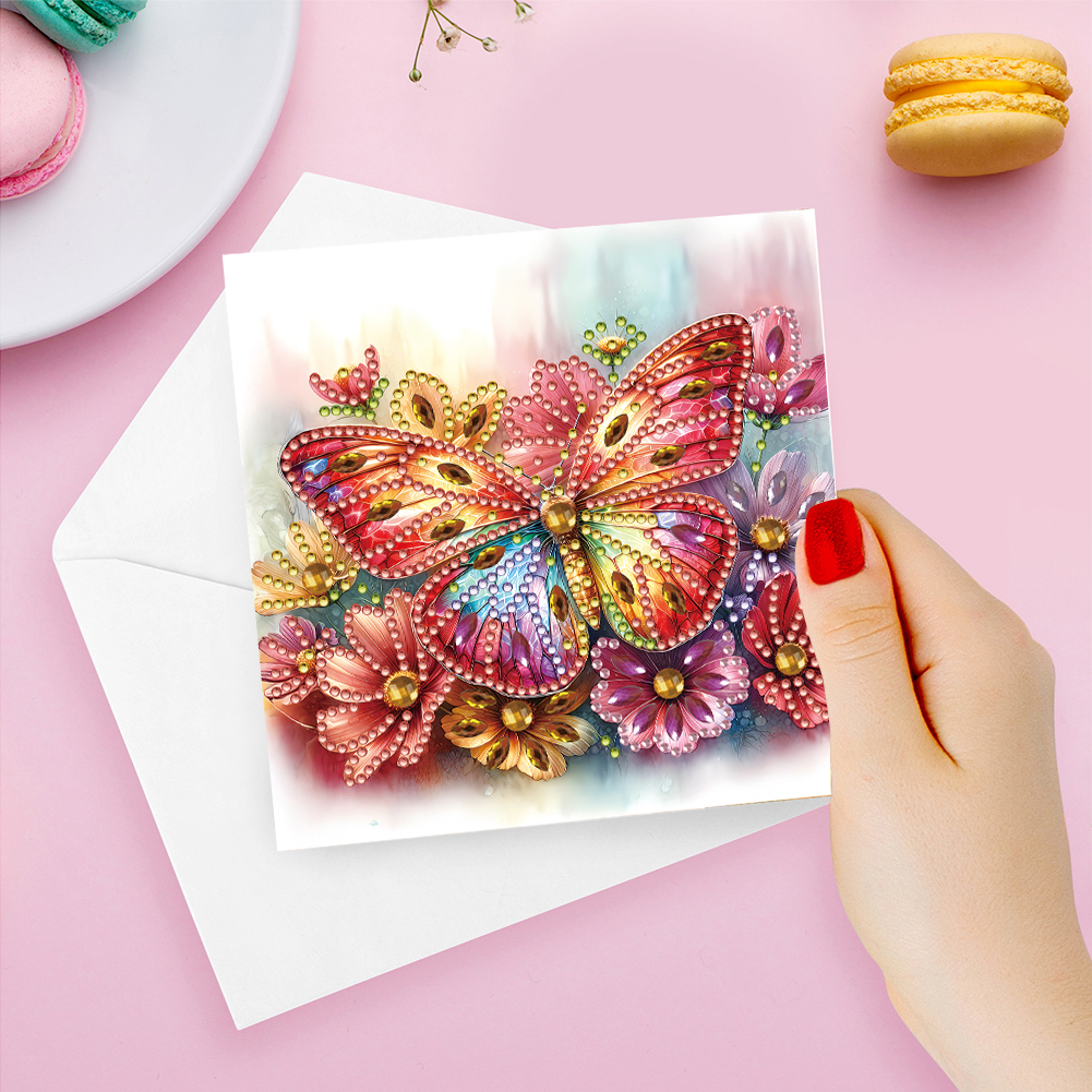 6Pcs DIY Diamond Painting Greeting Card - Butterfly