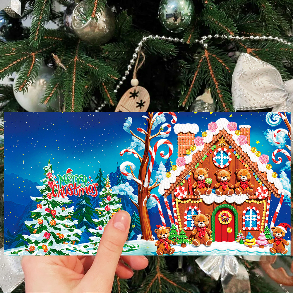 12Pcs DIY Diamond Painting Greeting Card - Christmas