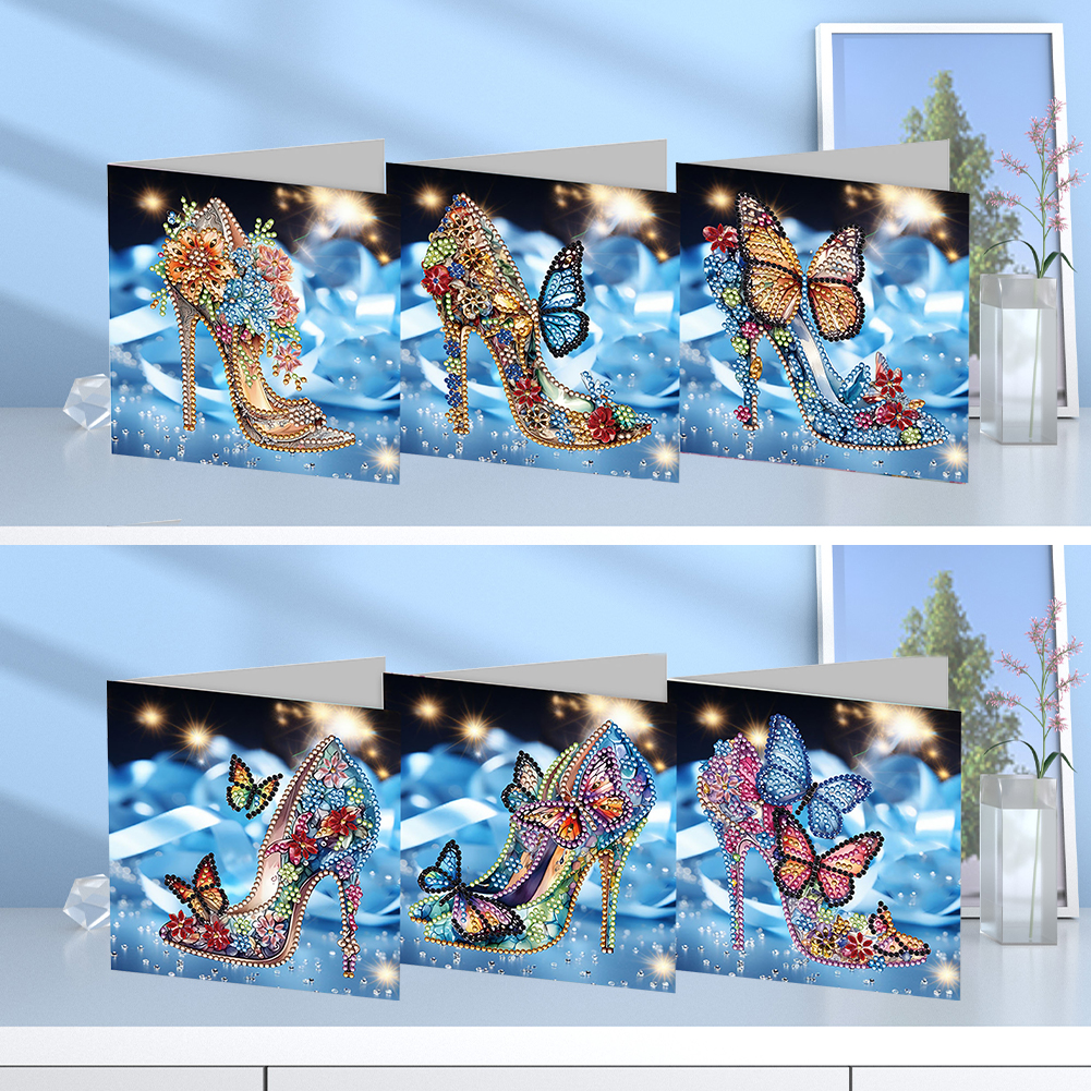 6Pcs DIY Diamond Painting Greeting Card - High Heels