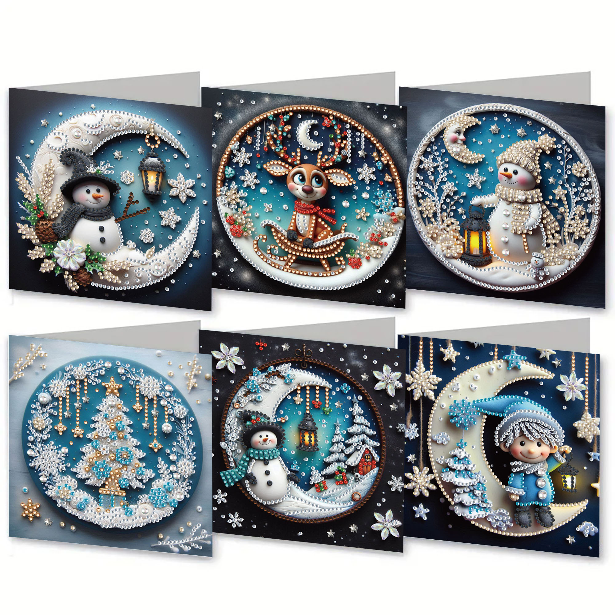 6Pcs DIY Diamond Painting Greeting Card - Christmas
