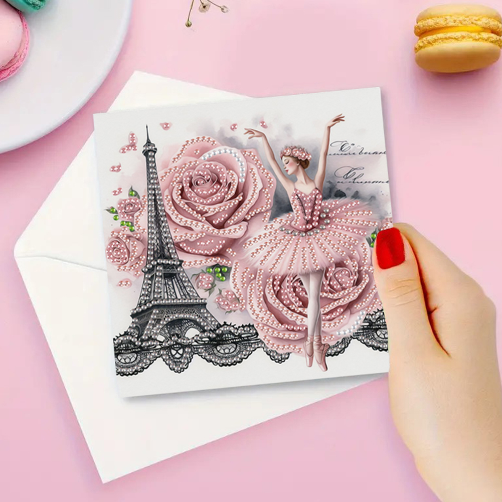 6Pcs DIY Diamond Painting Greeting Card - Ballet