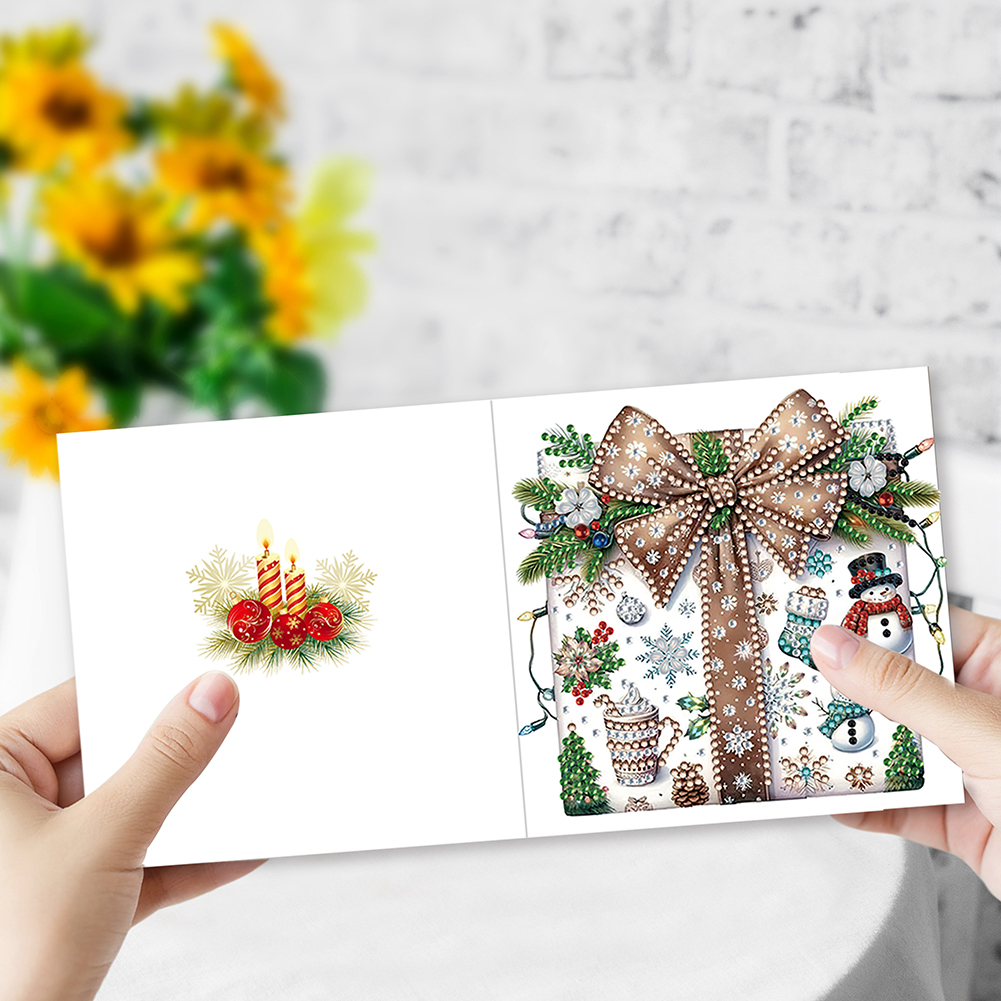 6pcs DIY Diamond Painting Greeting Card - Christmas Gift Box