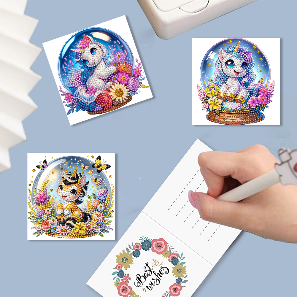 (Limited Stock)6Pcs DIY Diamond Painting Greeting Card - Crystal Ball Horse