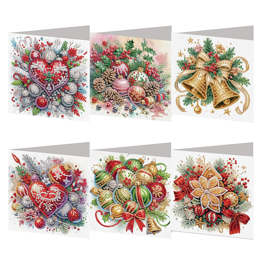 6Pcs DIY Diamond Painting Greeting Card - Christmas