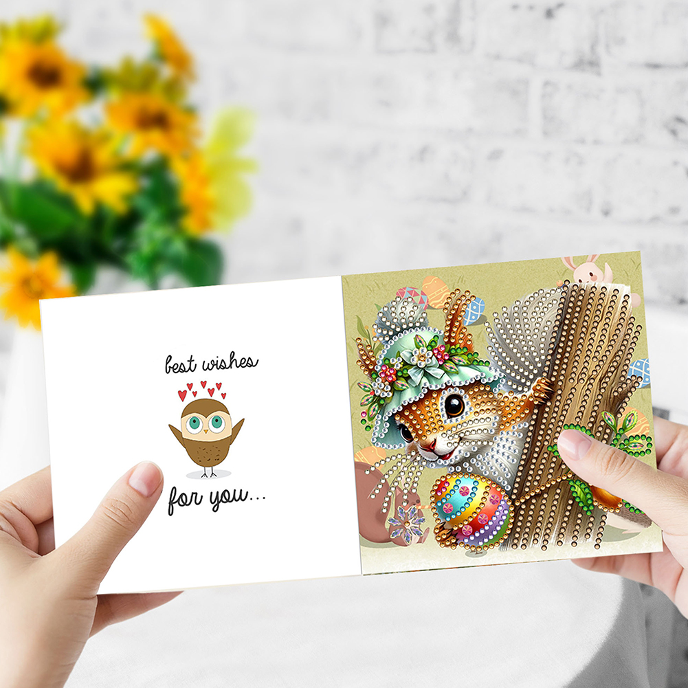 6pcs DIY Diamond Painting Greeting Card - Easter Animals