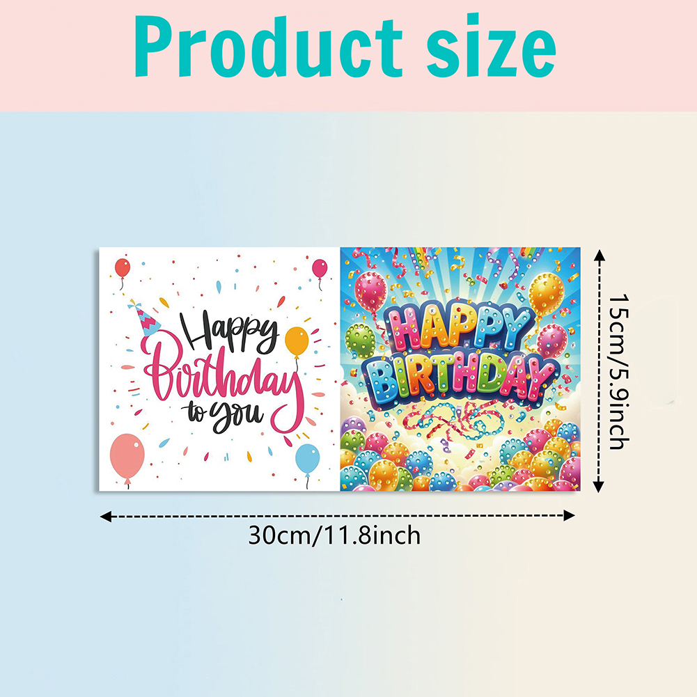 6Pcs DIY Diamond Painting Greeting Card - Birthday