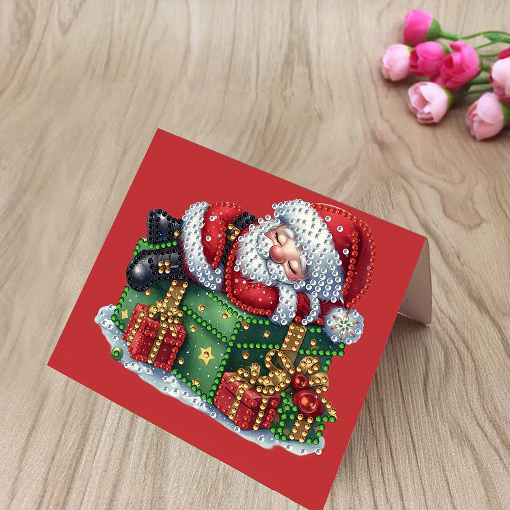10Pcs DIY Diamond Painting Greeting Card - Christmas