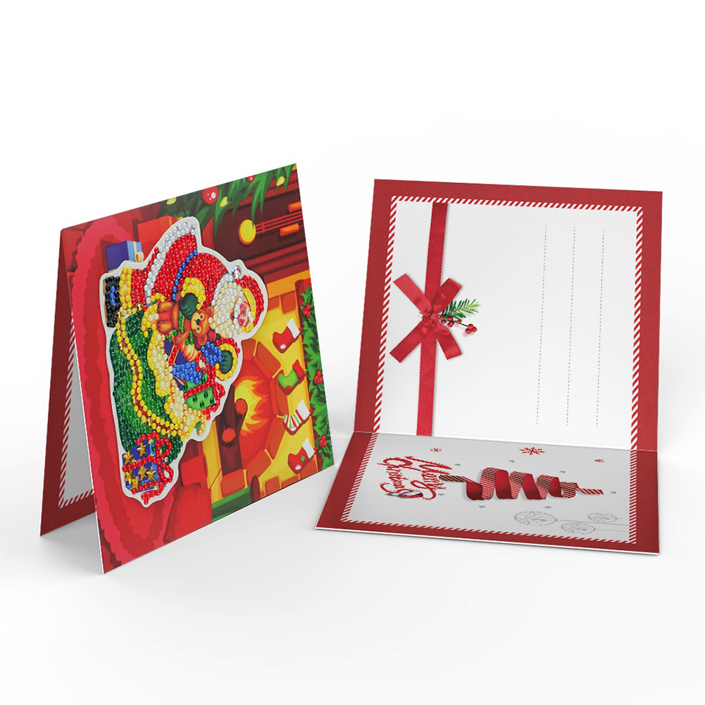 8pcs DIY Special-shaped Diamond Painting Christmas Postcards