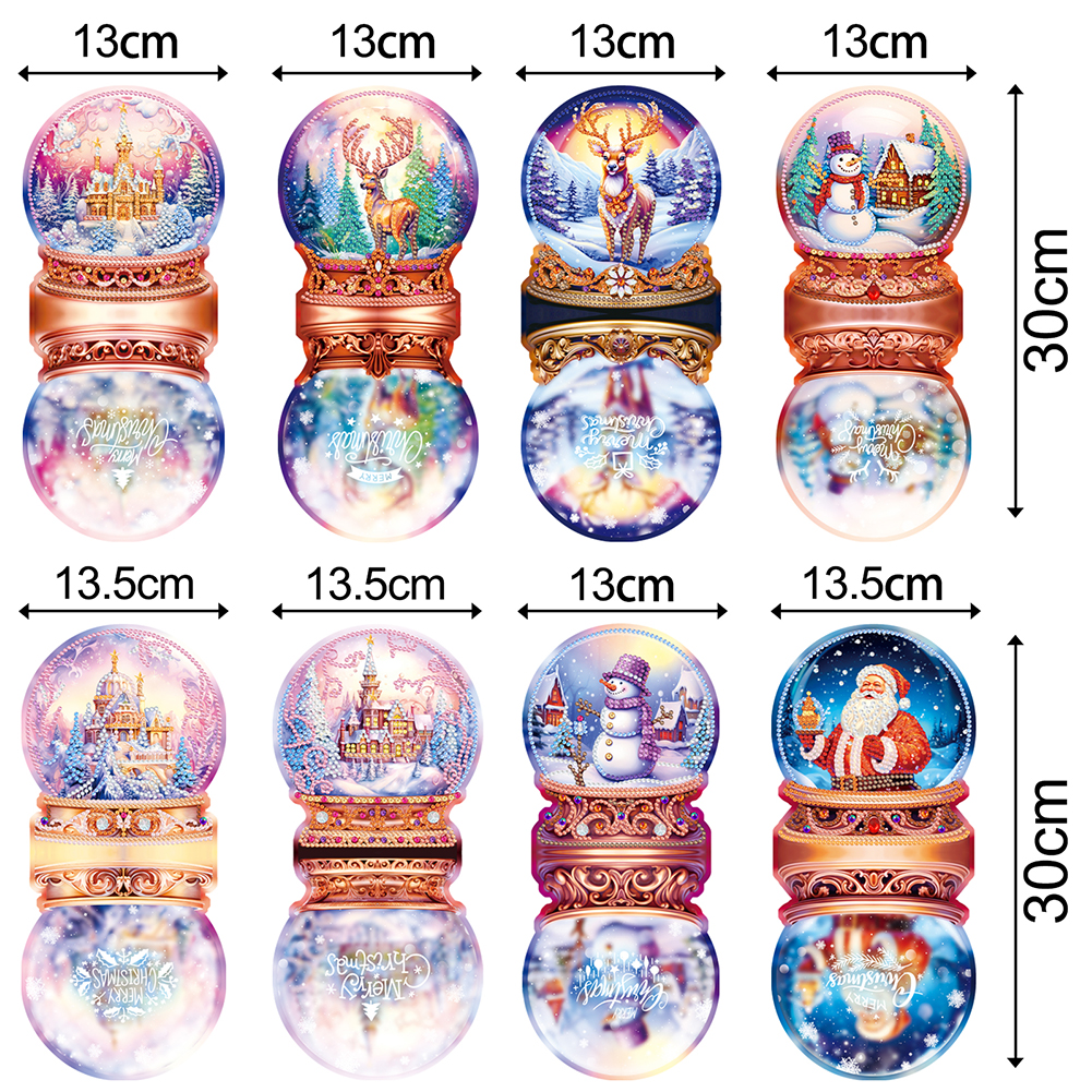 8pcs DIY Diamond Painting Greeting Card - Christmas