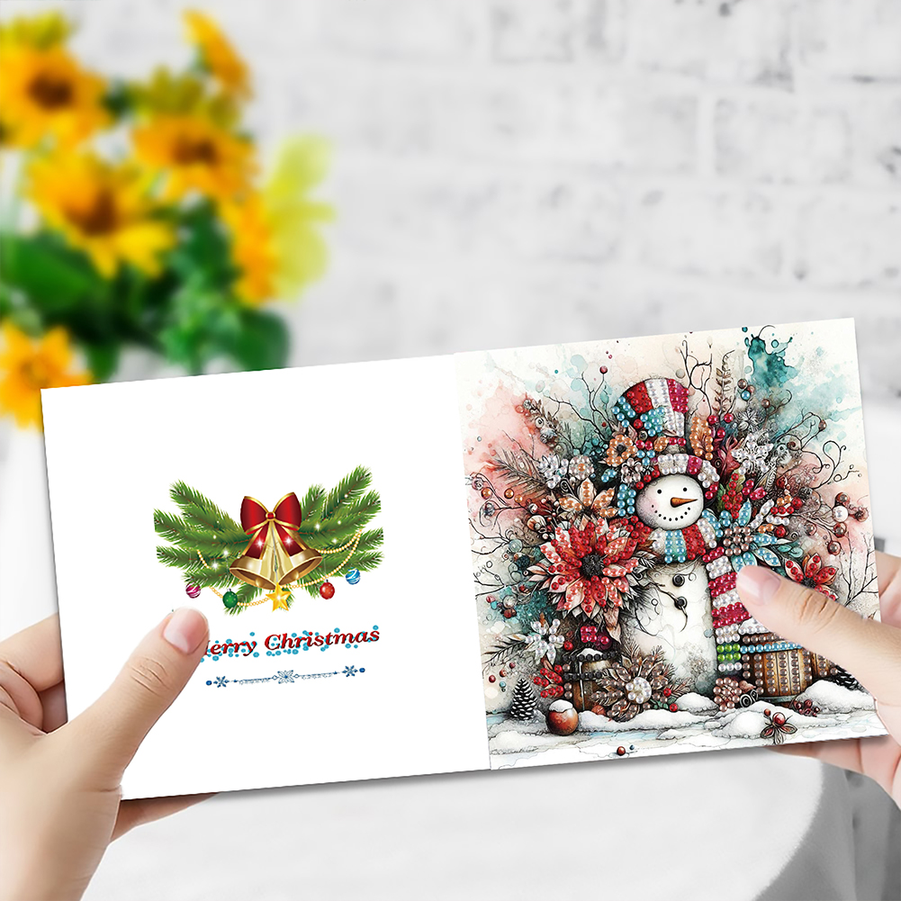 6Pcs DIY Diamond Painting Greeting Card - Snowman