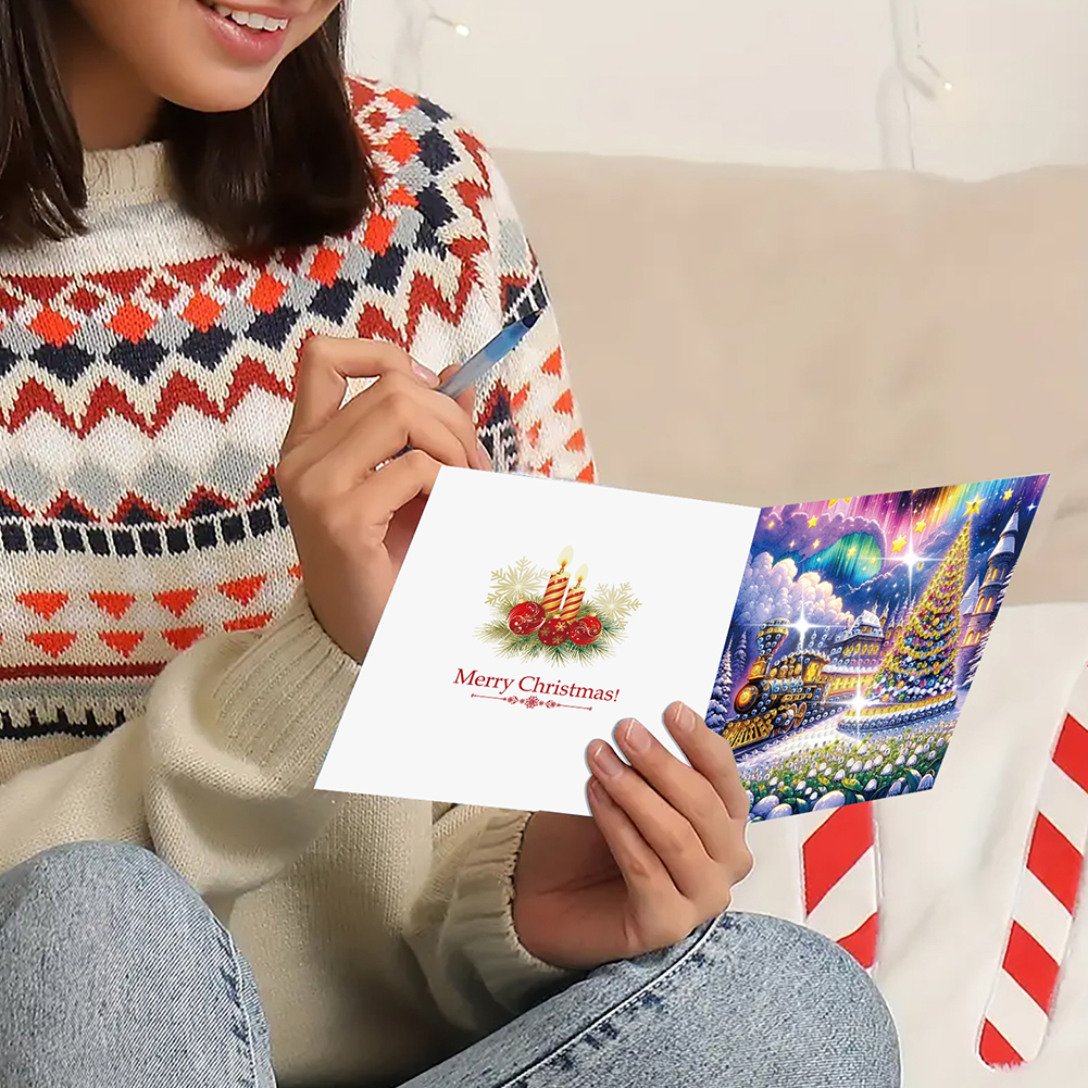 6Pcs DIY Diamond Painting Greeting Card - Christmas Tree