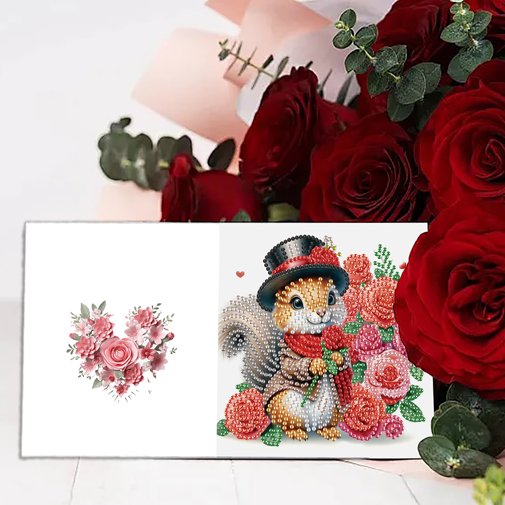 6Pcs DIY Diamond Painting Greeting Card - Animals