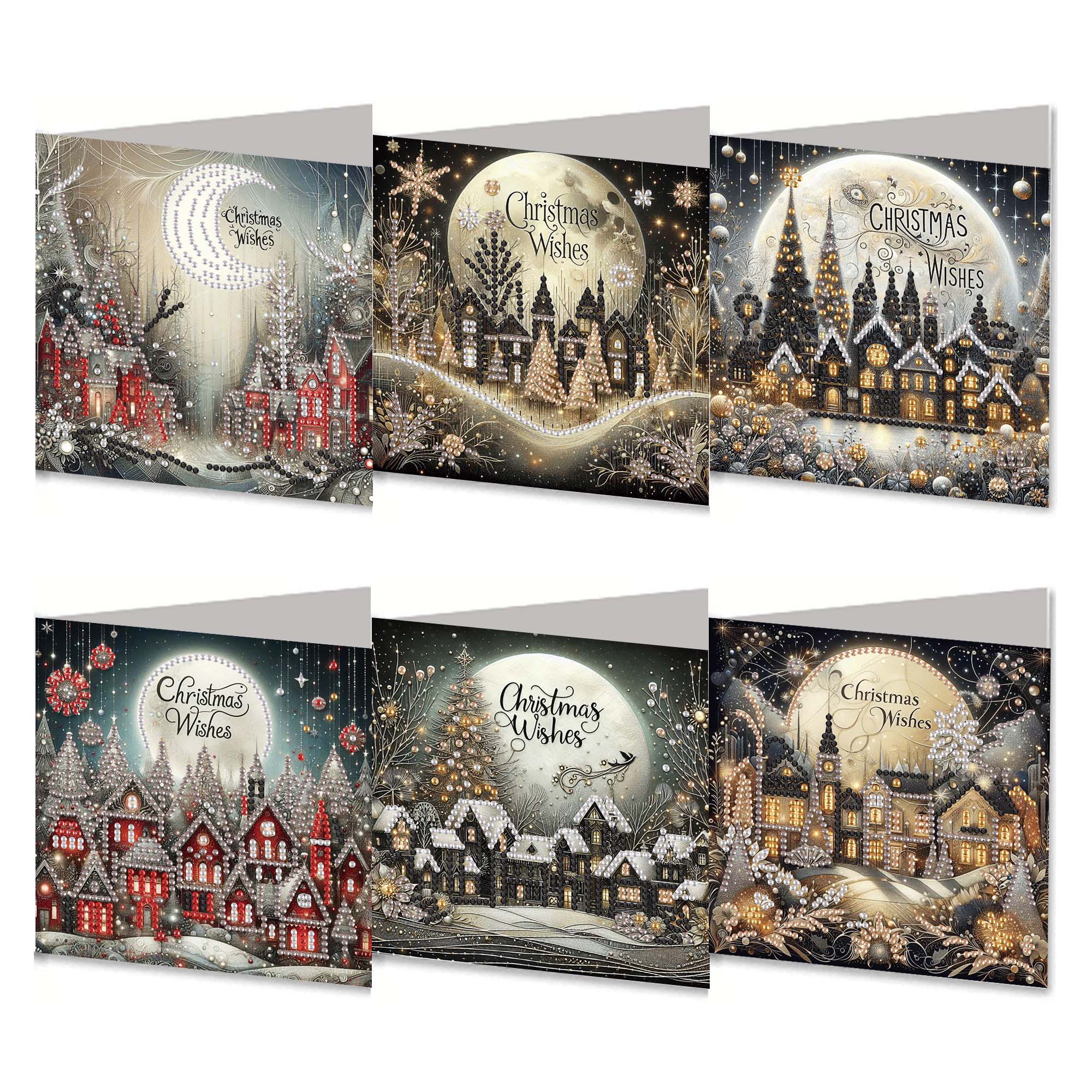 6Pcs DIY Diamond Painting Greeting Card - Christmas