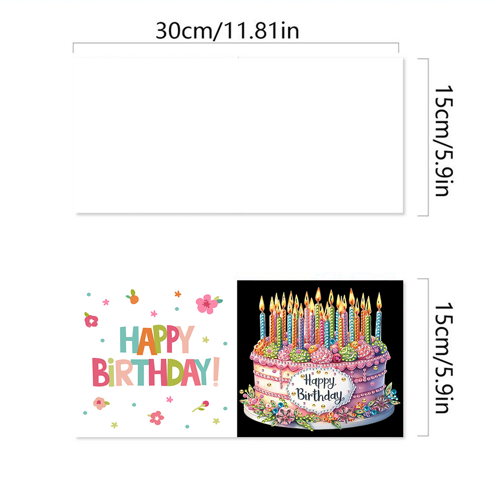 6Pcs DIY Diamond Painting Greeting Card - Birthday Party