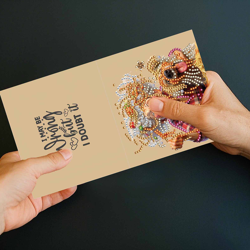 10Pcs DIY Diamond Painting Greeting Card - Old Lady