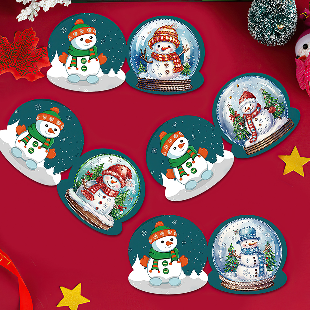 12pcs DIY Diamond Painting Greeting Card - Snowman