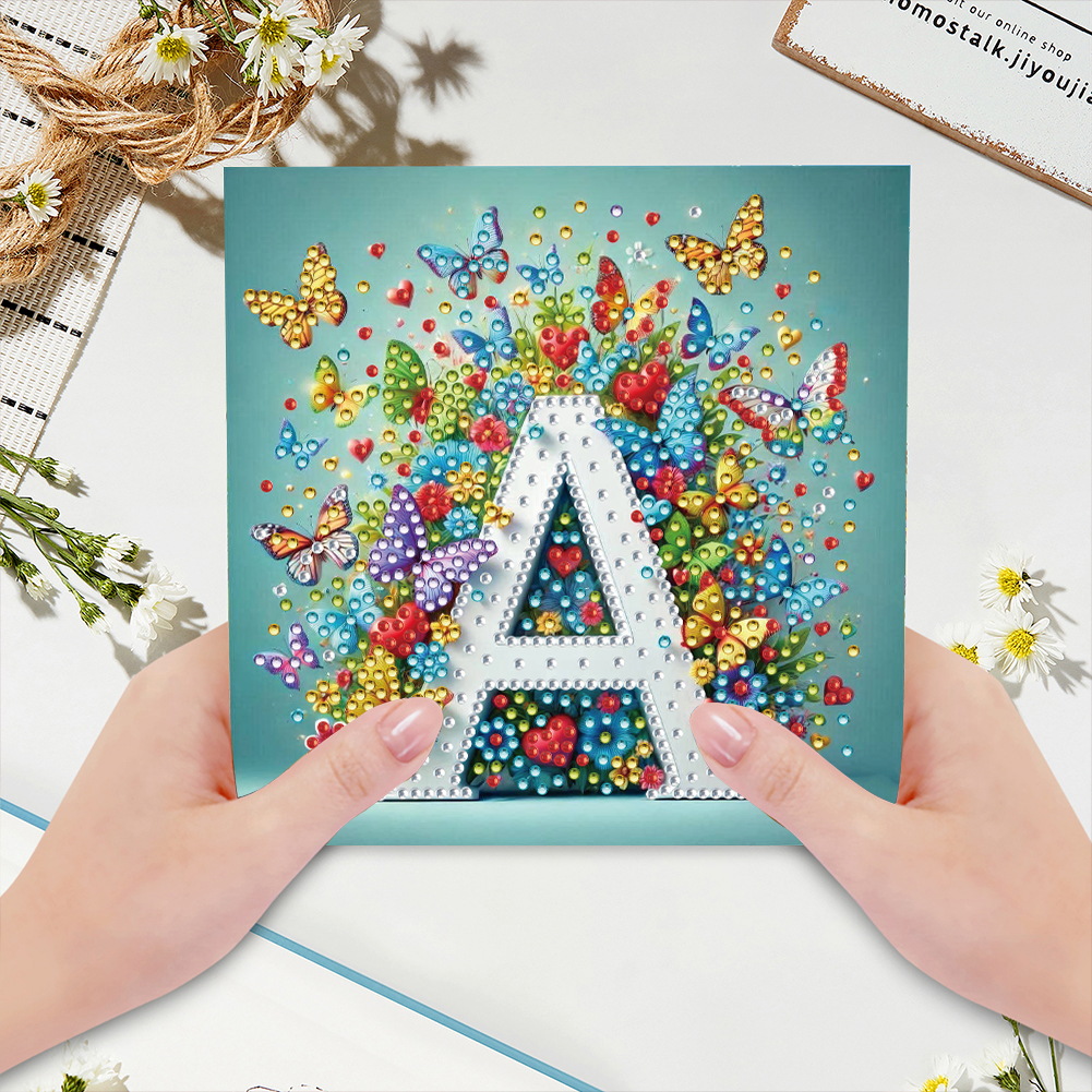 6Pcs DIY Diamond Painting Greeting Card - Letter